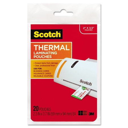 SCOTCH Pouch, Thermal, Buscd, Clear, PK20 TP5851-20